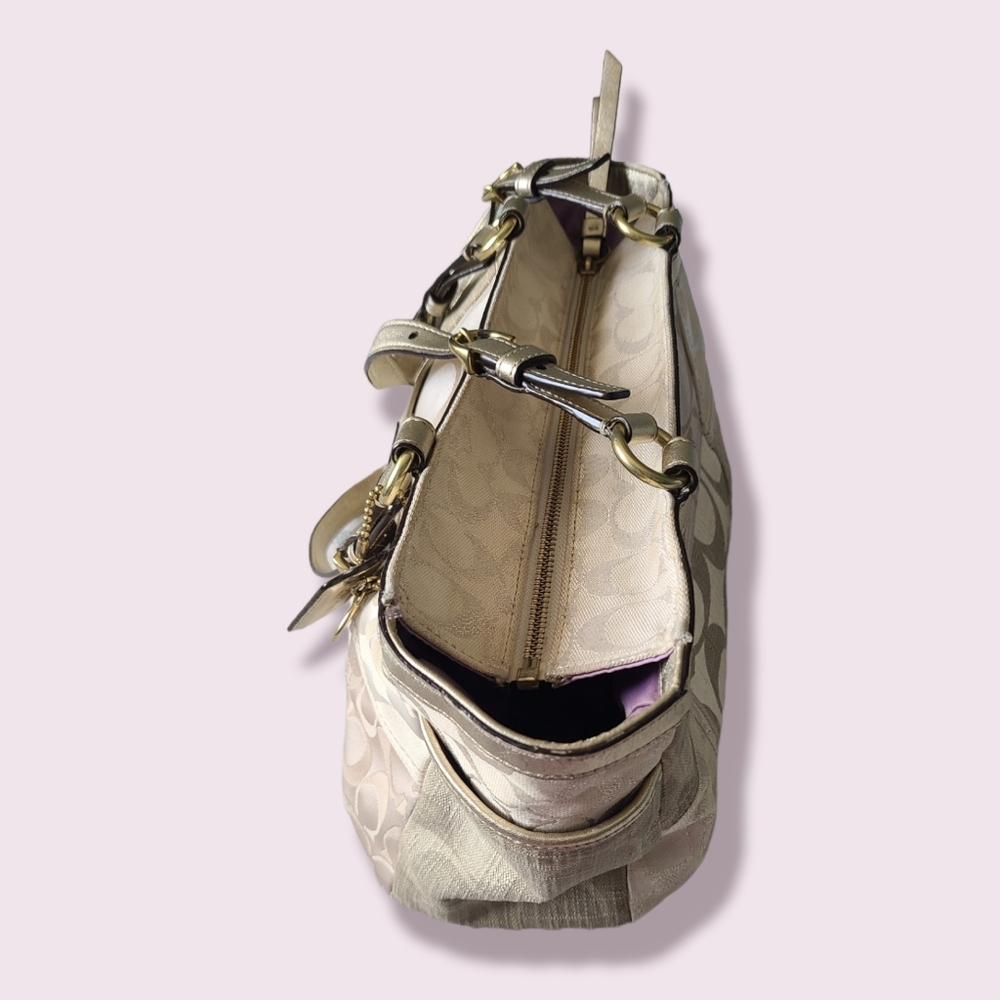 Coach Purse, Multi Metallic Gold Patchwork Galler… - image 5